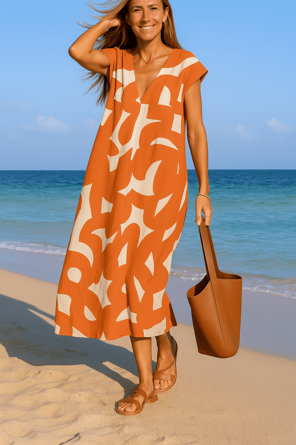 Eva™ | Flowing dress with V-neck