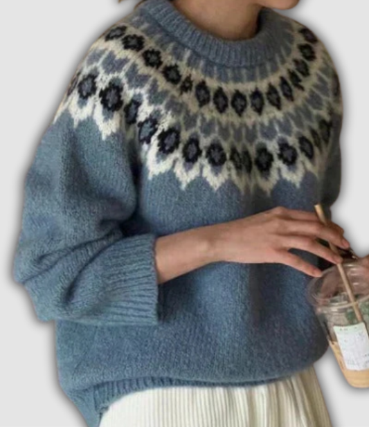 Zoe -  Stylish Jacquard Sweater