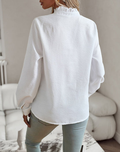 Aurora | Ruffled Button-Up Blouse