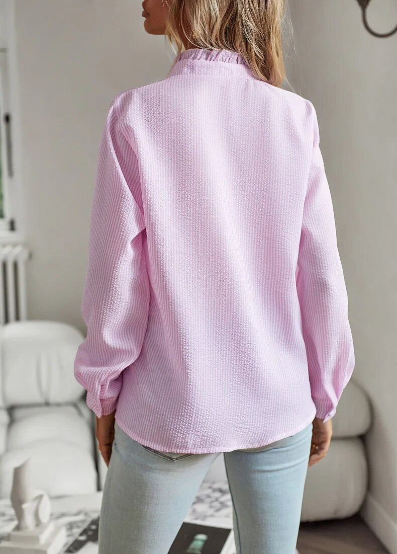 Aurora | Ruffled Button-Up Blouse